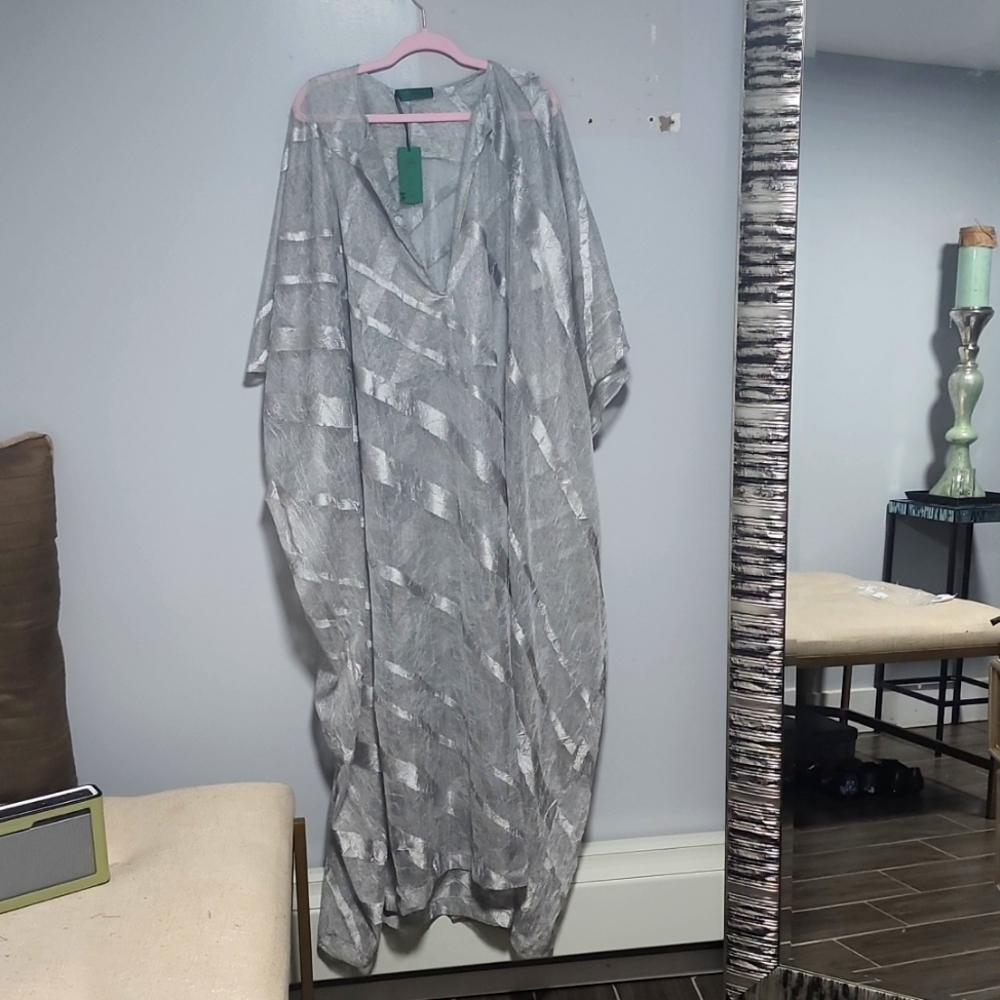 Gorgegous Custom Silver, Floor Lenght Kaftan